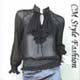 Ruffle Chiffon Blouse Top Black