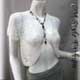 Sequin Crochet Shrug Bolero Topper White