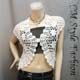 Crochet Floral Eyelet Scallop Shrug Bolero Top White