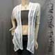 Ruffled Flowy Gossamer Mesh Cardigan Off White