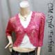 Floral Crochet Scallop Beaded Bolero Top Pink