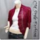 Scallop Eyelet Knit Shrug Cardigan Sweater Top Burgundy